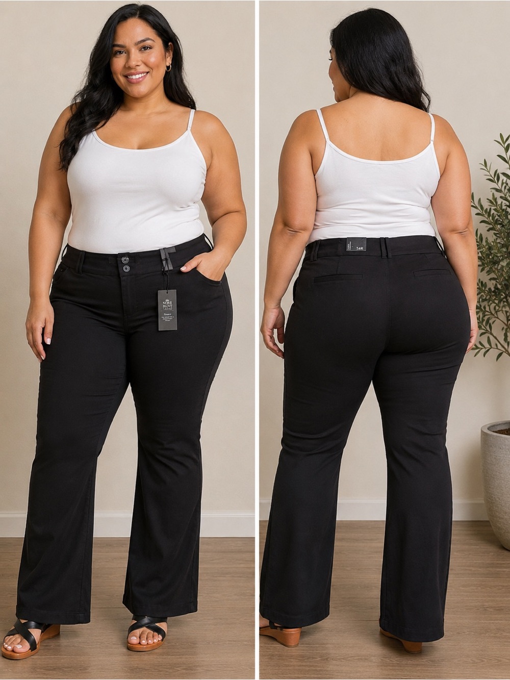torrid Black Women's Stretch Straight-Leg Trousers